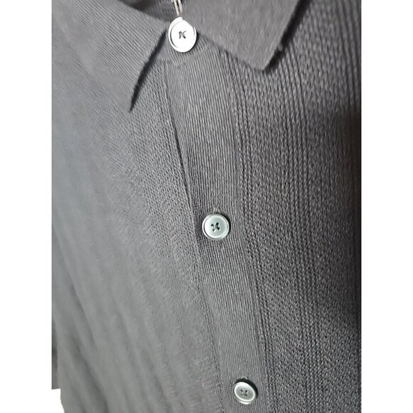 Michael Kors Sweater Shirt Men's Size XXL Black Button Up Short Sleeve t72 - Picture 4 of 8